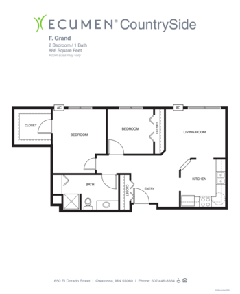 Floorplan of Ecumen Countryside, Assisted Living, Owatonna, MN 7