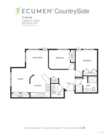 Floorplan of Ecumen Countryside, Assisted Living, Owatonna, MN 8