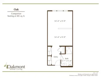 Floorplan of Oakmont of Riverpark, Assisted Living, Oxnard, CA 6