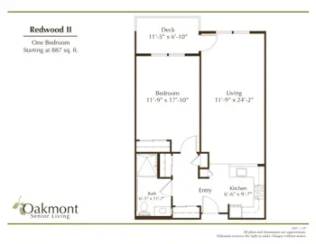 Floorplan of Oakmont of Riverpark, Assisted Living, Oxnard, CA 10