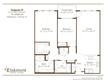Floorplan of Oakmont of Riverpark, Assisted Living, Oxnard, CA 12