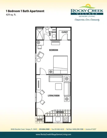 Floorplan of Rocky Creek Village, Assisted Living, Tampa, FL 1