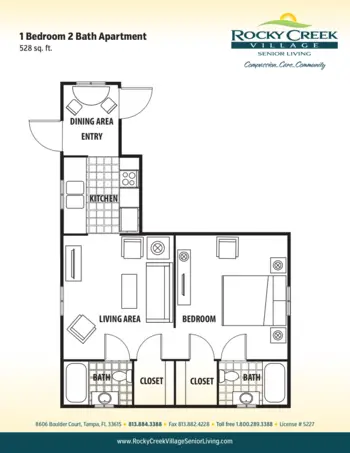 Floorplan of Rocky Creek Village, Assisted Living, Tampa, FL 2