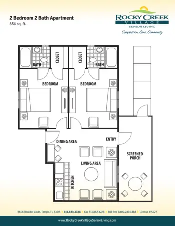 Floorplan of Rocky Creek Village, Assisted Living, Tampa, FL 3