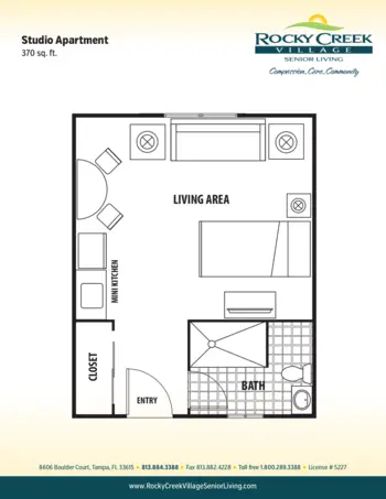 Floorplan of Rocky Creek Village, Assisted Living, Tampa, FL 7