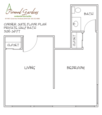 Floorplan of Sapphire at Firwood Gardens, Assisted Living, Portland, OR 1
