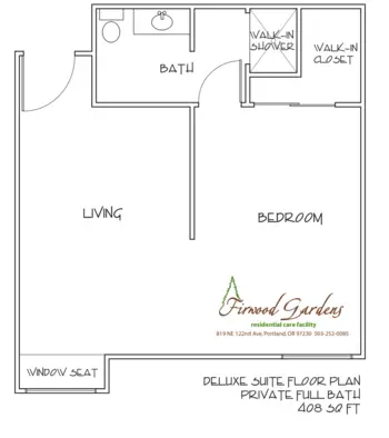 Floorplan of Sapphire at Firwood Gardens, Assisted Living, Portland, OR 3