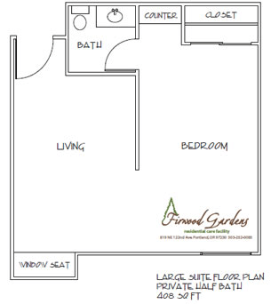 Floorplan of Sapphire at Firwood Gardens, Assisted Living, Portland, OR 8