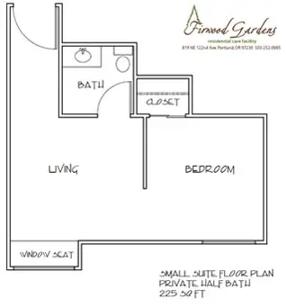 Floorplan of Sapphire at Firwood Gardens, Assisted Living, Portland, OR 10