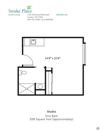 Floorplan of Strake Place, Assisted Living, Conroe, TX 1