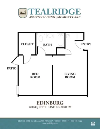 Floorplan of Tealridge Assisted Living, Assisted Living, Memory Care, Edmond, OK 1