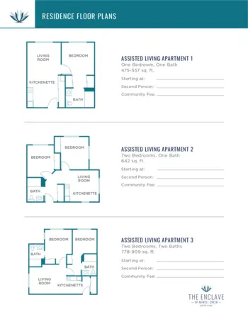 Floorplan of The Enclave of Newell Creek, Assisted Living, Mentor, OH 2