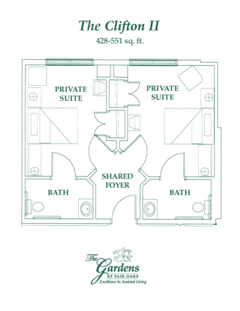 Floorplan of The Gardens at Fair Oaks, Assisted Living, Memory Care, Fairfax, VA 3