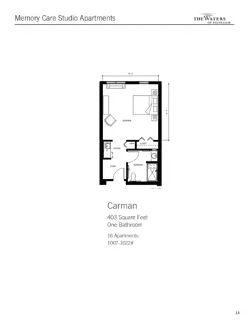 Floorplan of The Waters of Excelsior, Assisted Living, Memory Care, Excelsior, MN 5