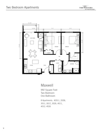 Floorplan of The Waters of Excelsior, Assisted Living, Memory Care, Excelsior, MN 13