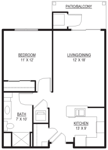 Floorplan of Willowbrook Place, Assisted Living, Thiensville, WI 2