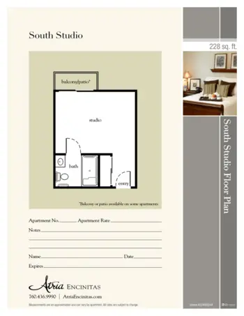 Floorplan of Atria Encinitas, Assisted Living, Encinitas, CA 4
