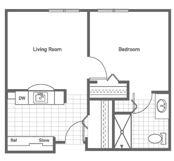 Floorplan of Court at Round Rock, Assisted Living, Round Rock, TX 1