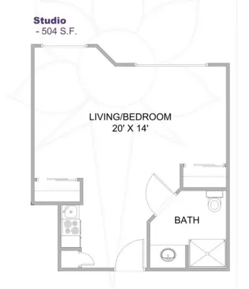 Floorplan of Daystar Retirement Village, Assisted Living, Seattle, WA 5
