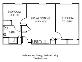 Floorplan of Hearth at Prestwick, Assisted Living, Avon, IN 4