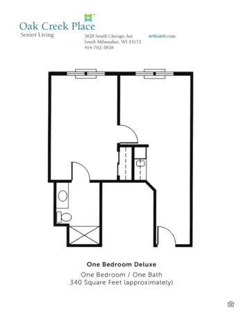 Floorplan of Oak Creek Place, Assisted Living, South Milwaukee, WI 4
