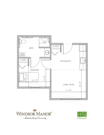 Floorplan of Windsor Manor Indianola, Assisted Living, Memory Care, Indianola, IA 1