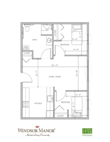 Floorplan of Windsor Manor Indianola, Assisted Living, Memory Care, Indianola, IA 3