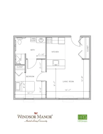 Floorplan of Windsor Manor Indianola, Assisted Living, Memory Care, Indianola, IA 5