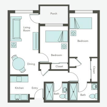 Floorplan of Aegis Living of Shoreline, Assisted Living, Shoreline, WA 2