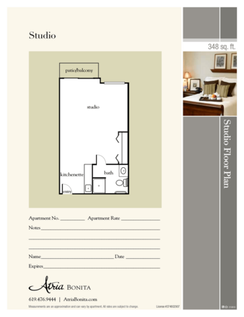 Floorplan of Atria Bonita, Assisted Living, Chula Vista, CA 1