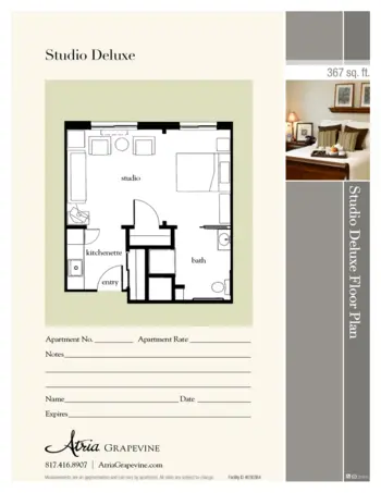 Floorplan of Atria Grapevine, Assisted Living, Grapevine, TX 1