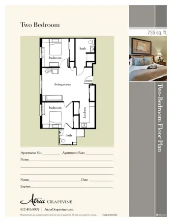Floorplan of Atria Grapevine, Assisted Living, Grapevine, TX 4
