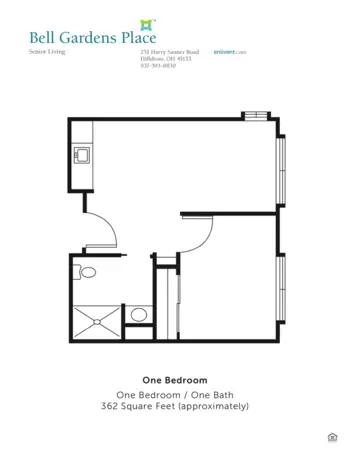 Floorplan of Bell Gardens Place, Assisted Living, Hillsboro, OH 3