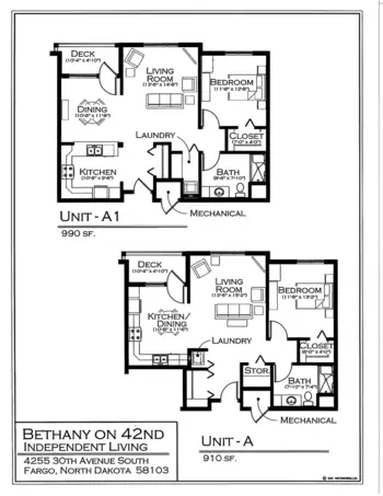 Floorplan of Bethany Gables, Assisted Living, Fargo, ND 1