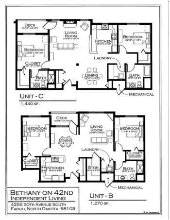 Floorplan of Bethany Gables, Assisted Living, Fargo, ND 2