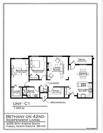 Floorplan of Bethany Gables, Assisted Living, Fargo, ND 3