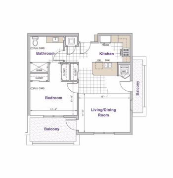 Floorplan of Casa Aldea Senior Living, Assisted Living, San Diego, CA 3