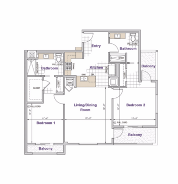 Floorplan of Casa Aldea Senior Living, Assisted Living, San Diego, CA 7