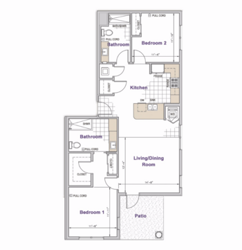 Floorplan of Casa Aldea Senior Living, Assisted Living, San Diego, CA 9