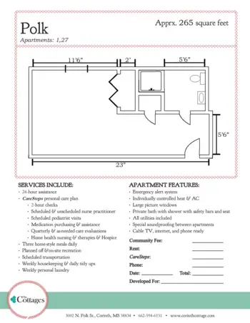 Floorplan of Country Cottage - Corinth, Assisted Living, Corinth, MS 8
