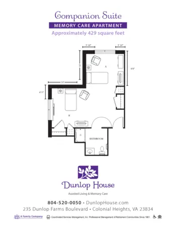 Floorplan of Dunlop House, Assisted Living, Memory Care, Colonial Heights, VA 7