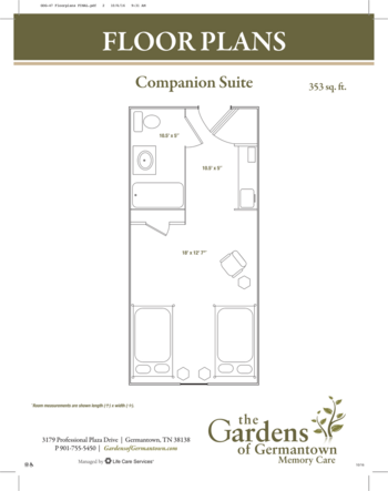 Floorplan of Gardens of Germantown, Assisted Living, Germantown, TN 2