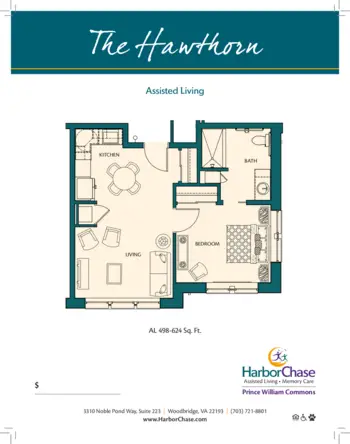 Floorplan of HarborChase of Prince William Commons, Assisted Living, Memory Care, Woodbridge, VA 1
