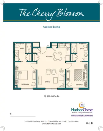 Floorplan of HarborChase of Prince William Commons, Assisted Living, Memory Care, Woodbridge, VA 2