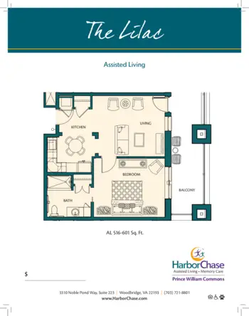 Floorplan of HarborChase of Prince William Commons, Assisted Living, Memory Care, Woodbridge, VA 3