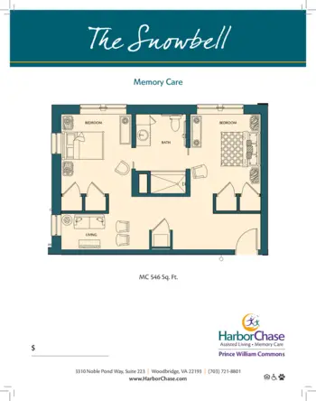 Floorplan of HarborChase of Prince William Commons, Assisted Living, Memory Care, Woodbridge, VA 6
