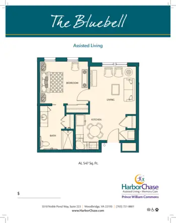 Floorplan of HarborChase of Prince William Commons, Assisted Living, Memory Care, Woodbridge, VA 7