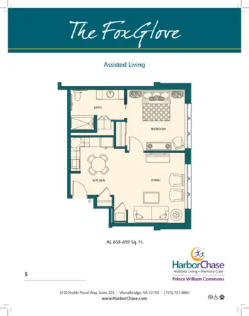 Floorplan of HarborChase of Prince William Commons, Assisted Living, Memory Care, Woodbridge, VA 8