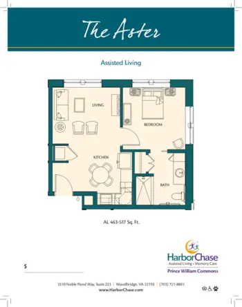Floorplan of HarborChase of Prince William Commons, Assisted Living, Memory Care, Woodbridge, VA 9