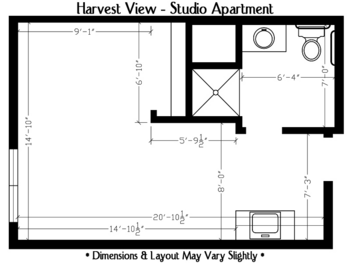 Floorplan of Harvest View, Assisted Living, Herscher, IL 1